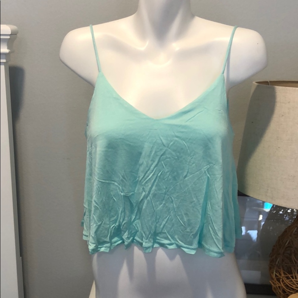 E M turquoise Crop Top Medium (just needs ironing)